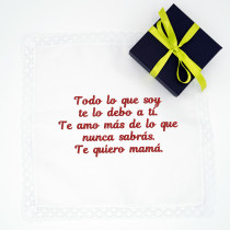 pañuelo amar madre debo todo bordado caja regalo lazo