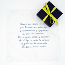 pañuelo bordado boda gracias mama acompañarme cariño